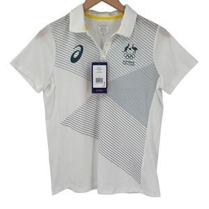 ASICS Australian Tokyo 2020 Olympic National Team Polo Shirt Women Medium White